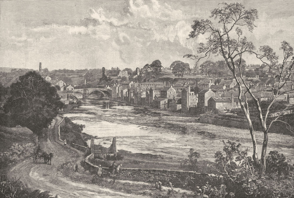 DURHAM. Barnard Castle. The Town 1901 old antique vintage print picture